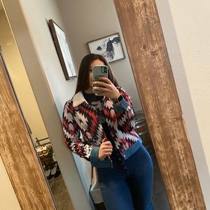 Aztec jacket with Sherpa collar